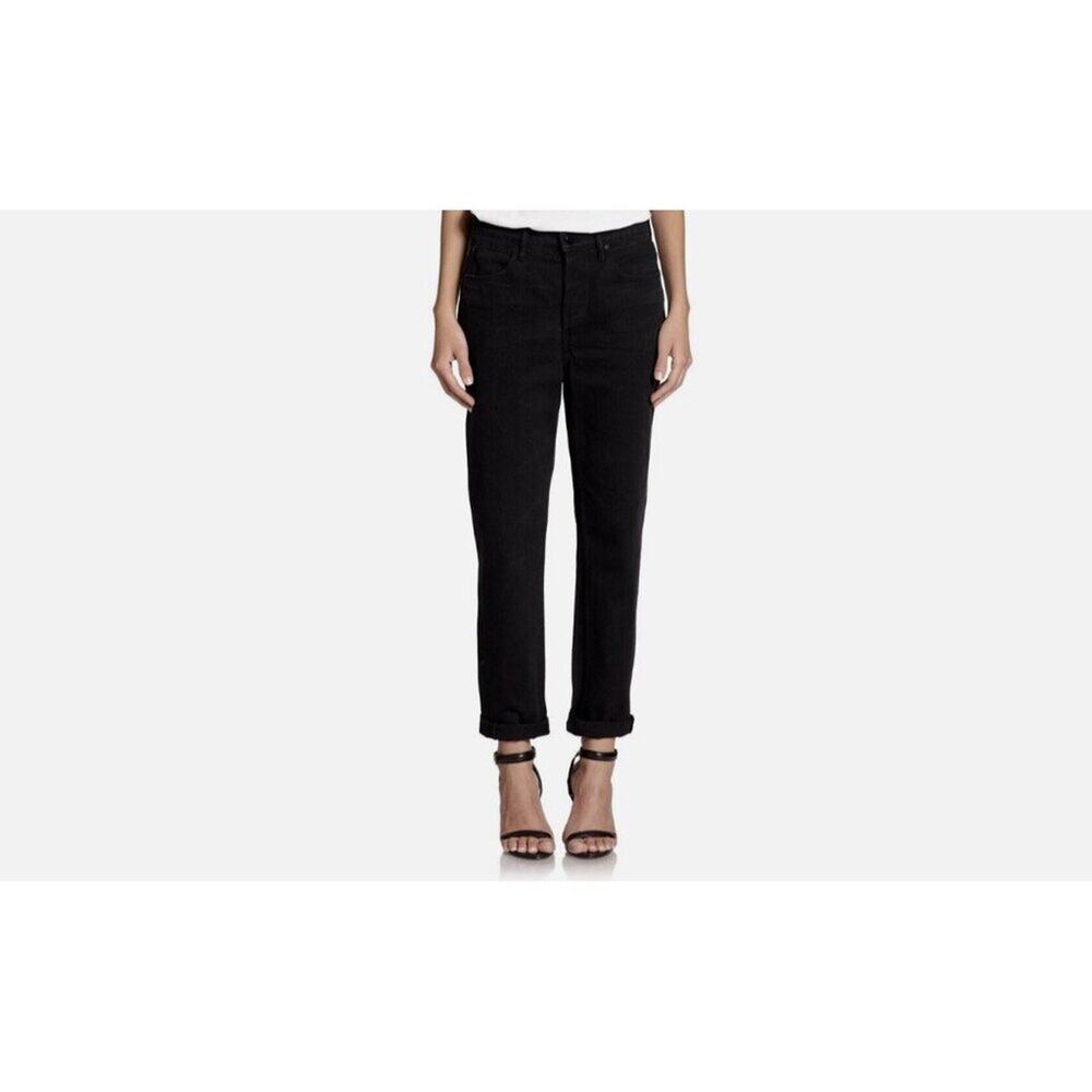 ALEXANDER WANG Jeans Black Fade 003 Boy Fit Button Fly USA Rigid Cotton Size 25